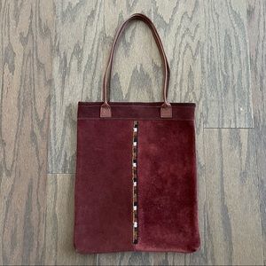 Annabelle Thom Kenya Red Suede Shoulder Bag
